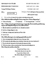 Đề kiểm tra học kỳ I môn Ngữ văn Lớp 6 - Đề 1 - Năm học 2018-2019 - Trường THCS Đoàn Thị Điểm (Có đáp án)